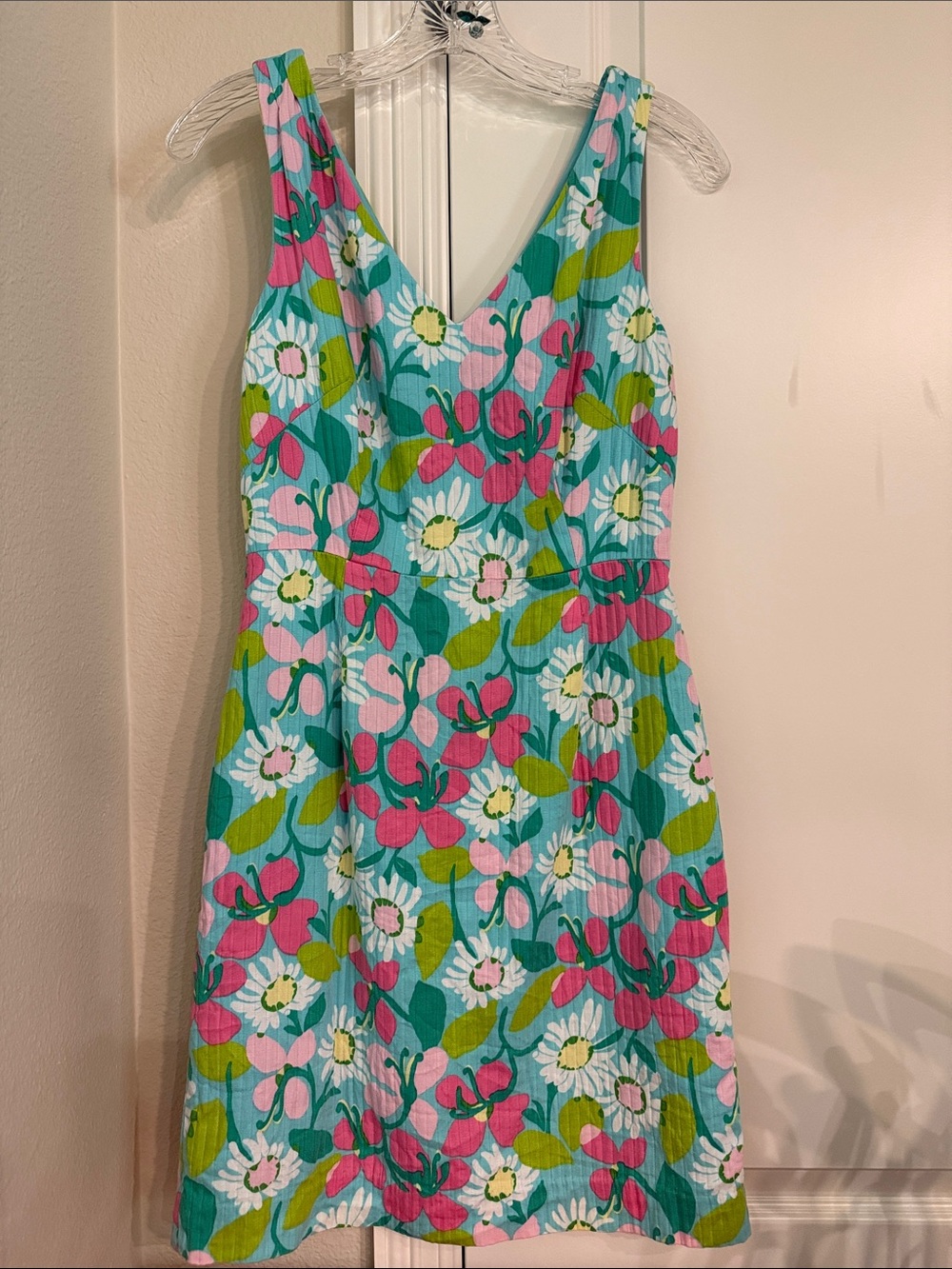 Lily Pulitzer Kiki Pink Green Blue Daisy Floral Shealth Dress Size 4